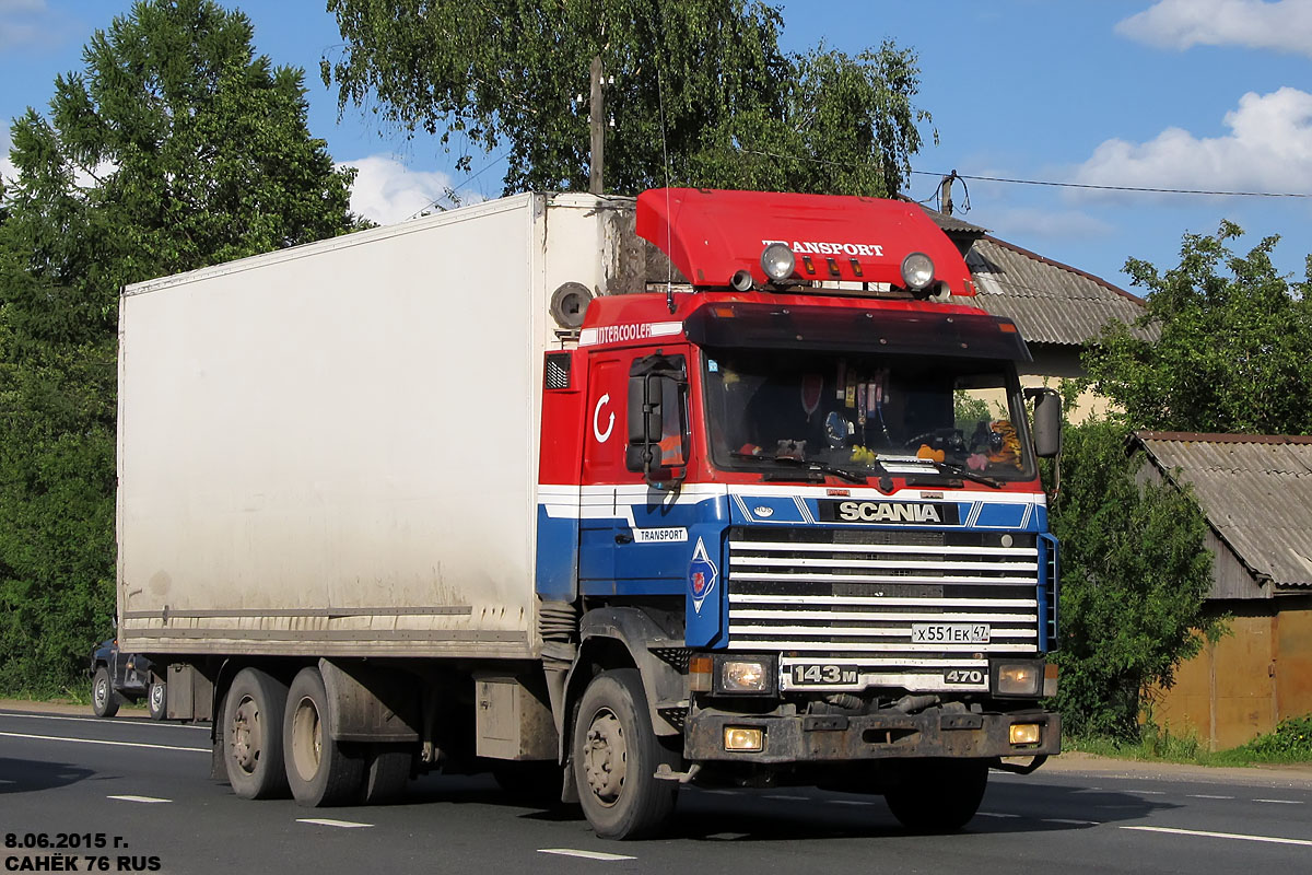 Ленинградская область, № Х 551 ЕК 47 — Scania (II) R143M