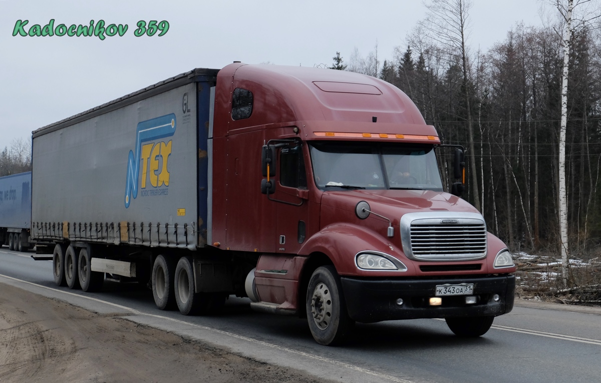 Белгородская область, № К 343 ОА 31 — Freightliner Columbia — Фото —  Фототрак