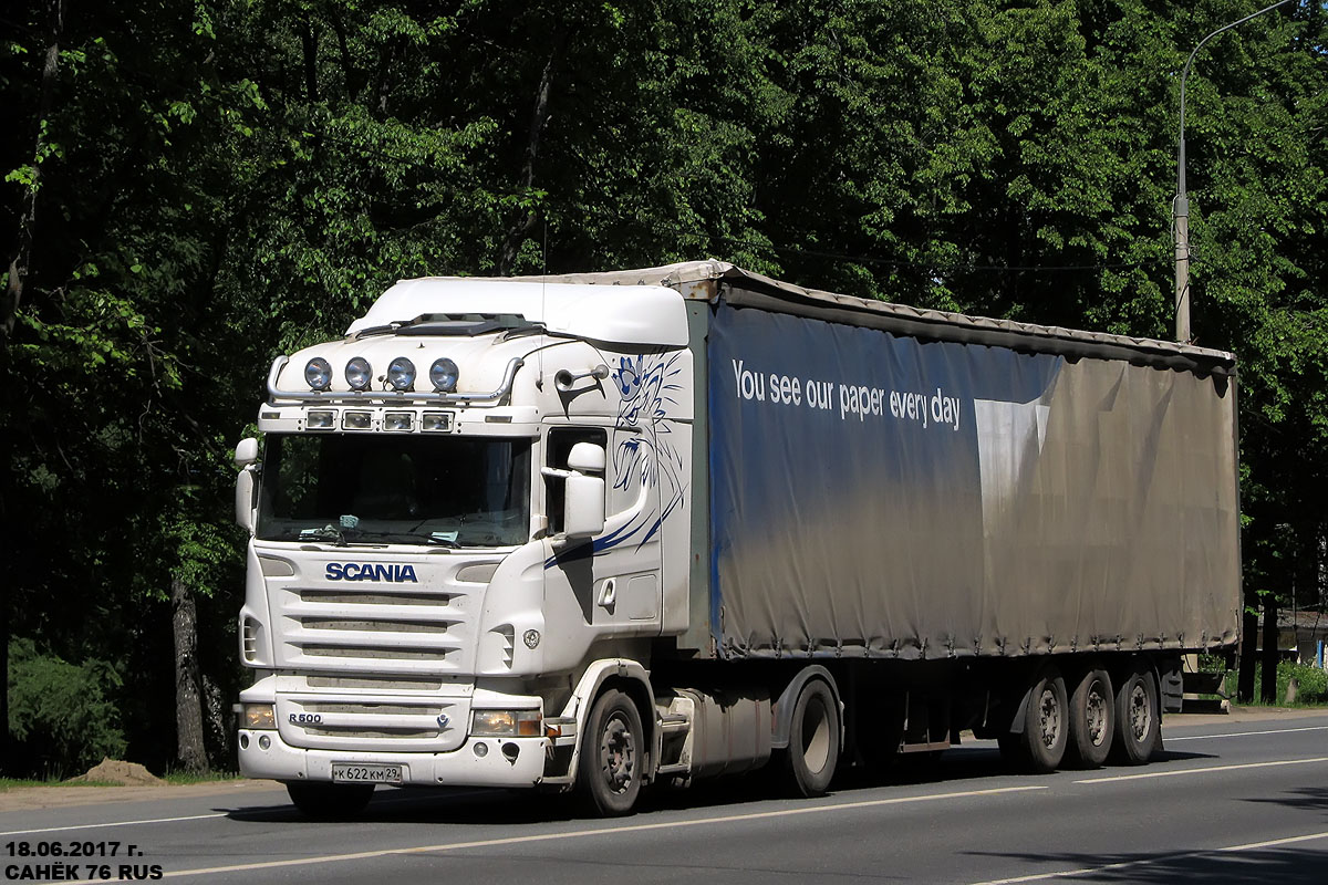 Архангельская область, № К 622 КМ 29 — Scania ('2004) R500