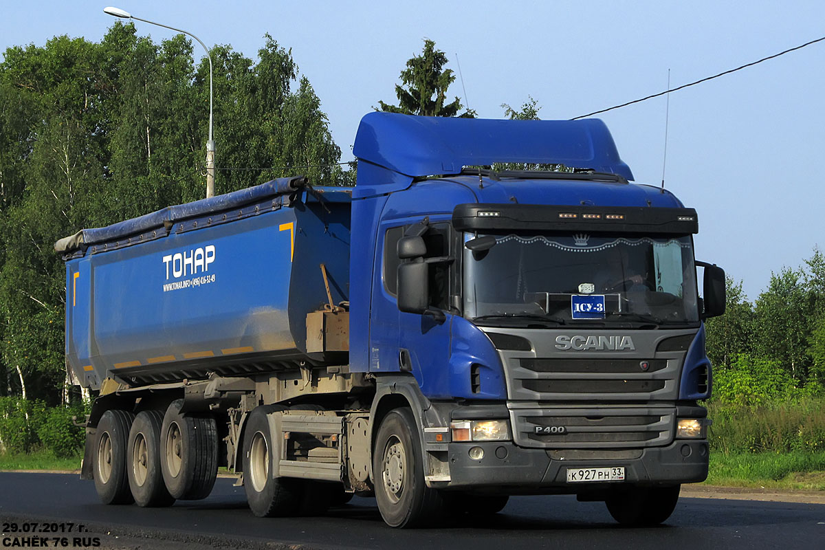 Владимирская область, № К 927 РН 33 — Scania ('2011) P400