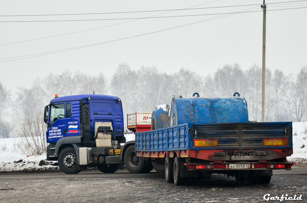 Кемеровская область, № В 518 ЕУ 142 — MAN TGS 33.440; Кемеровская область, № АН 0058 42 — Hartung (общая модель)