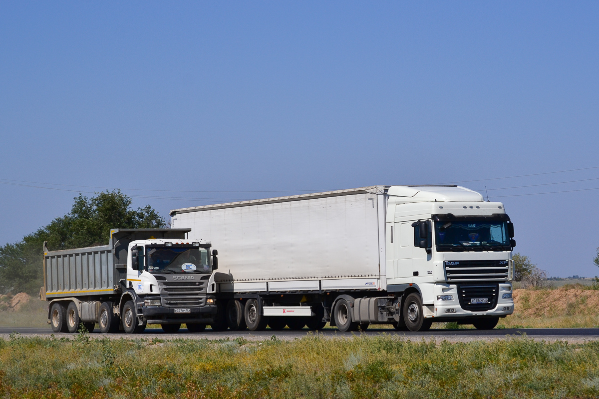 Волгоградская область, № Е 327 ОМ 161 — Scania ('2011) P380; Волгоградская область, № В 158 СМ 134 — DAF XF105 FT