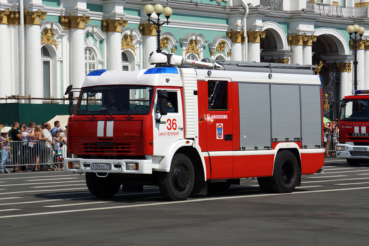 Санкт-Петербург, № В 386 КА 178 — КамАЗ-43253-A3(96); Санкт-Петербург — Парад, посвящённый 210-летию со дня образования пожарной охраны Санкт‑Петербурга (29.06.2013)