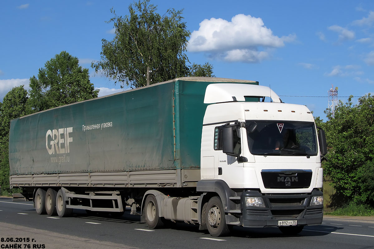 Вологодская область, № В 892 УУ 35 — MAN TGS 19.400