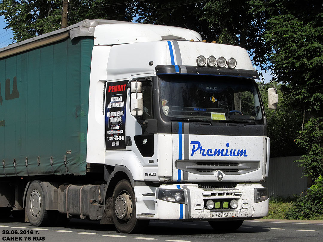 Вологодская область, № Е 727 КА 35 — Renault Premium ('1996)