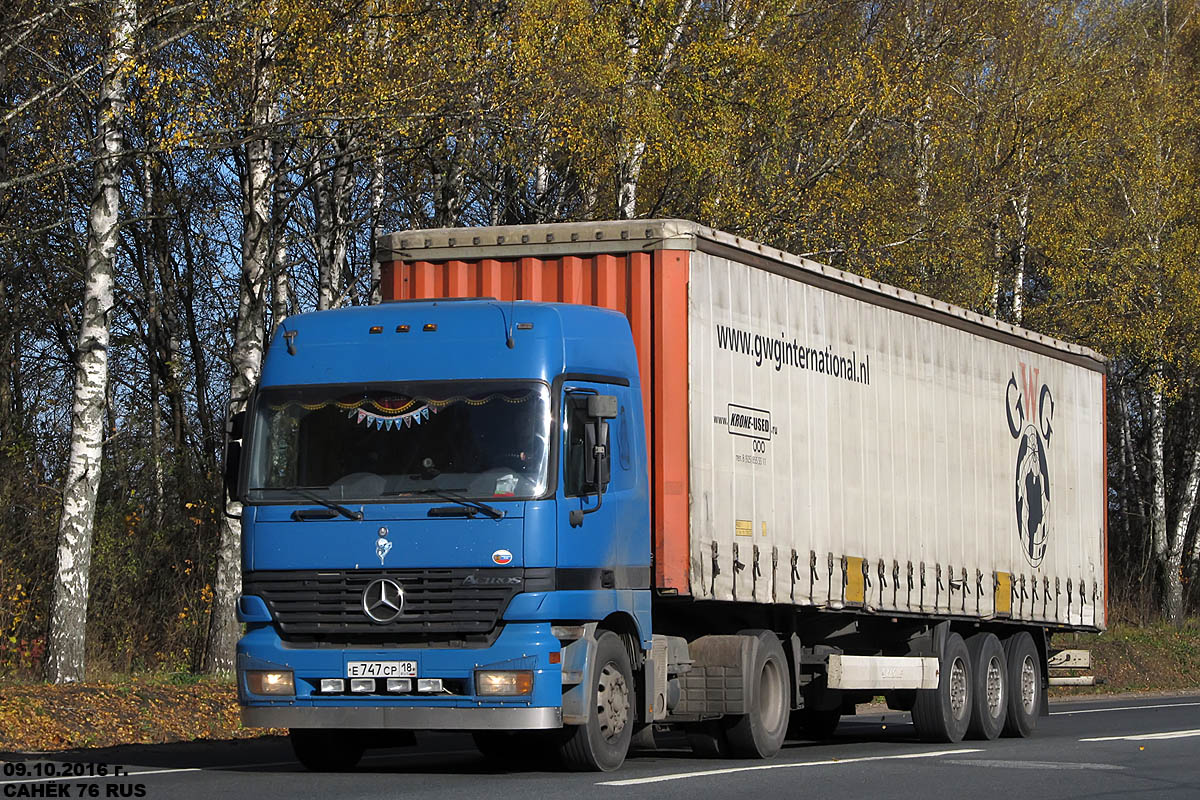 Удмуртия, № Е 747 СР 18 — Mercedes-Benz Actros ('1997) 1840