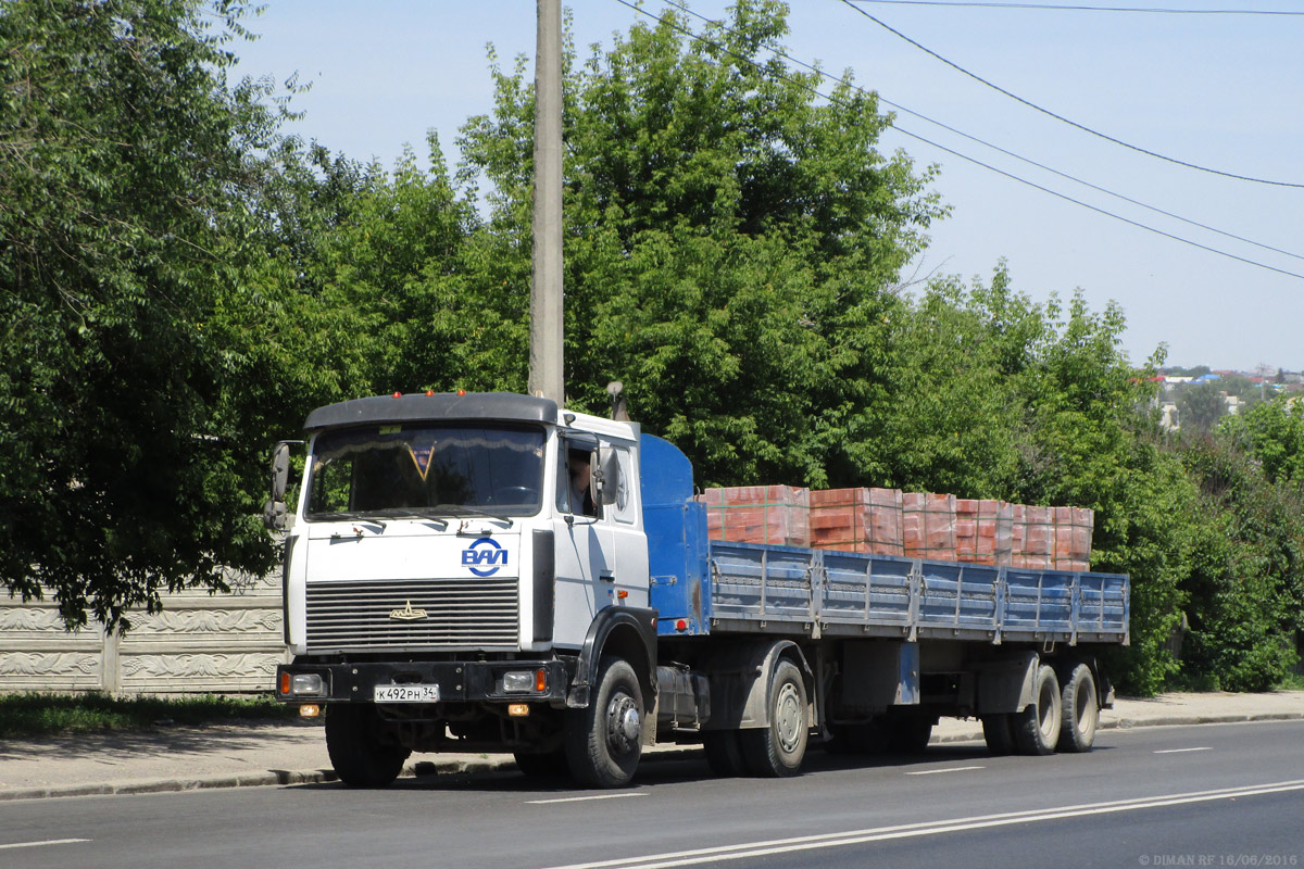 Волгоградская область, № К 492 РН 34 — МАЗ-543203
