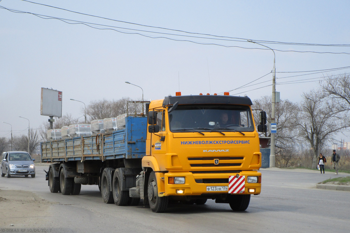 Волгоградская область, № В 123 ОВ 134 — КамАЗ-65116-A4(23)