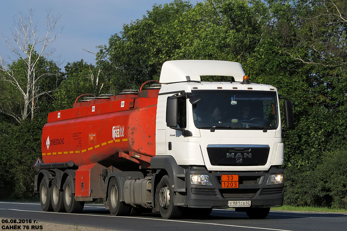 Рязанская область, № У 981 СВ 62 — MAN TGS 19.400