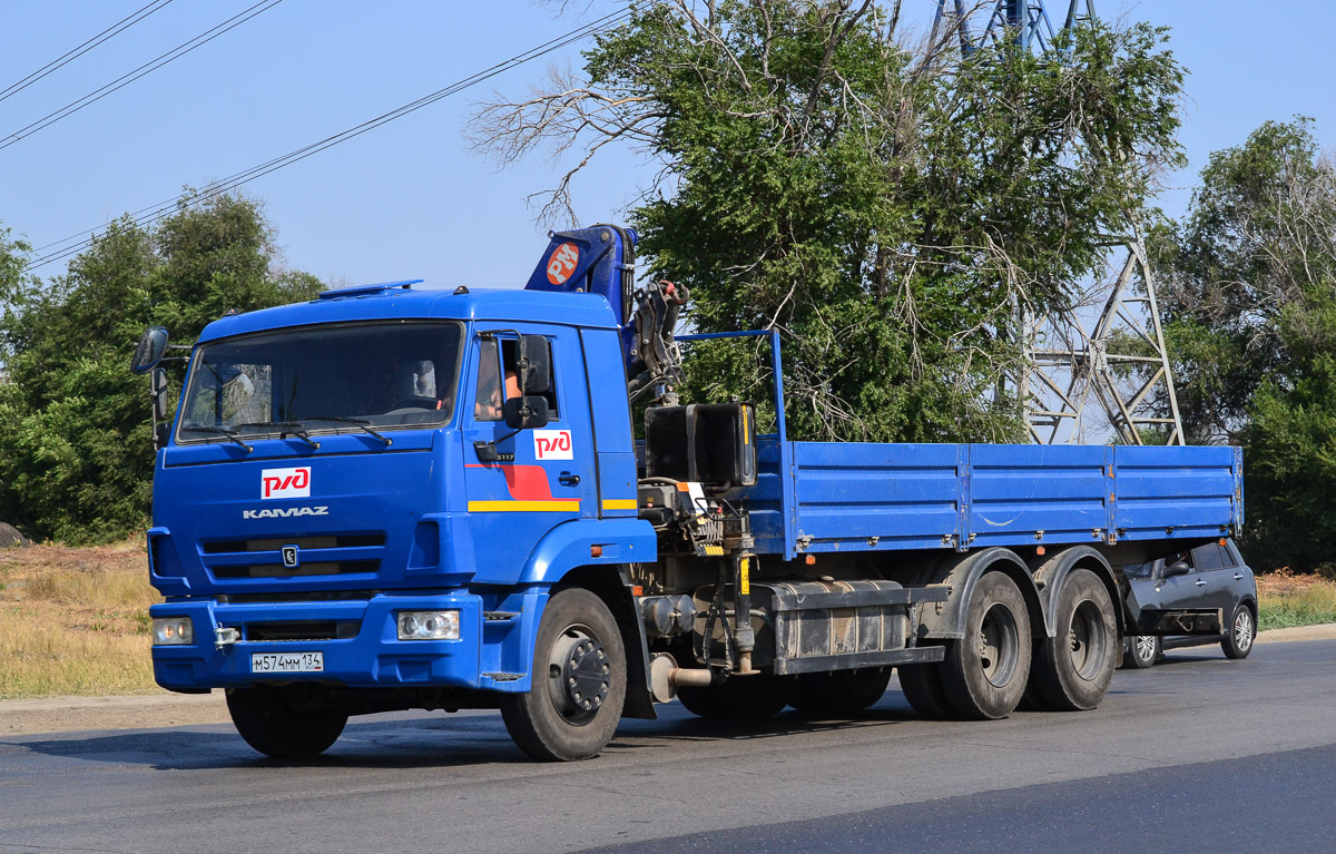 Волгоградская область, № М 574 ММ 134 — КамАЗ-65117-A4(23)