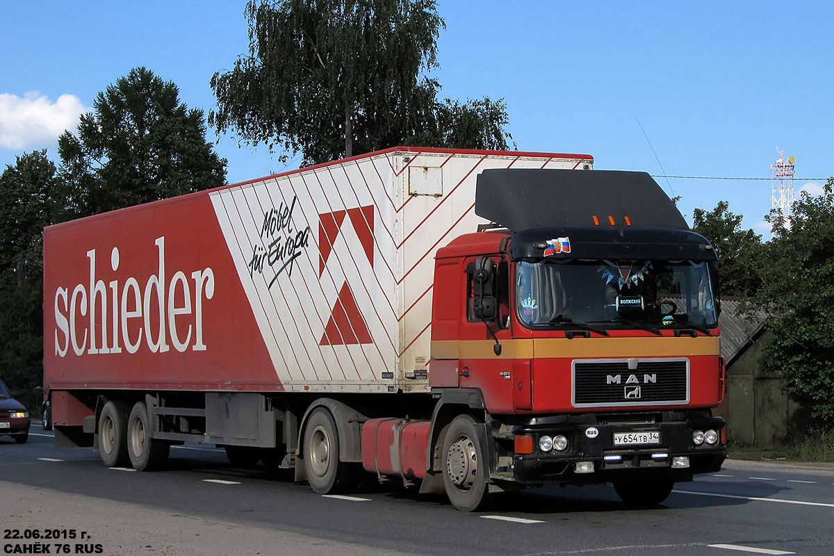 Волгоградская область, № У 654 ТВ 34 — MAN F90 19.372