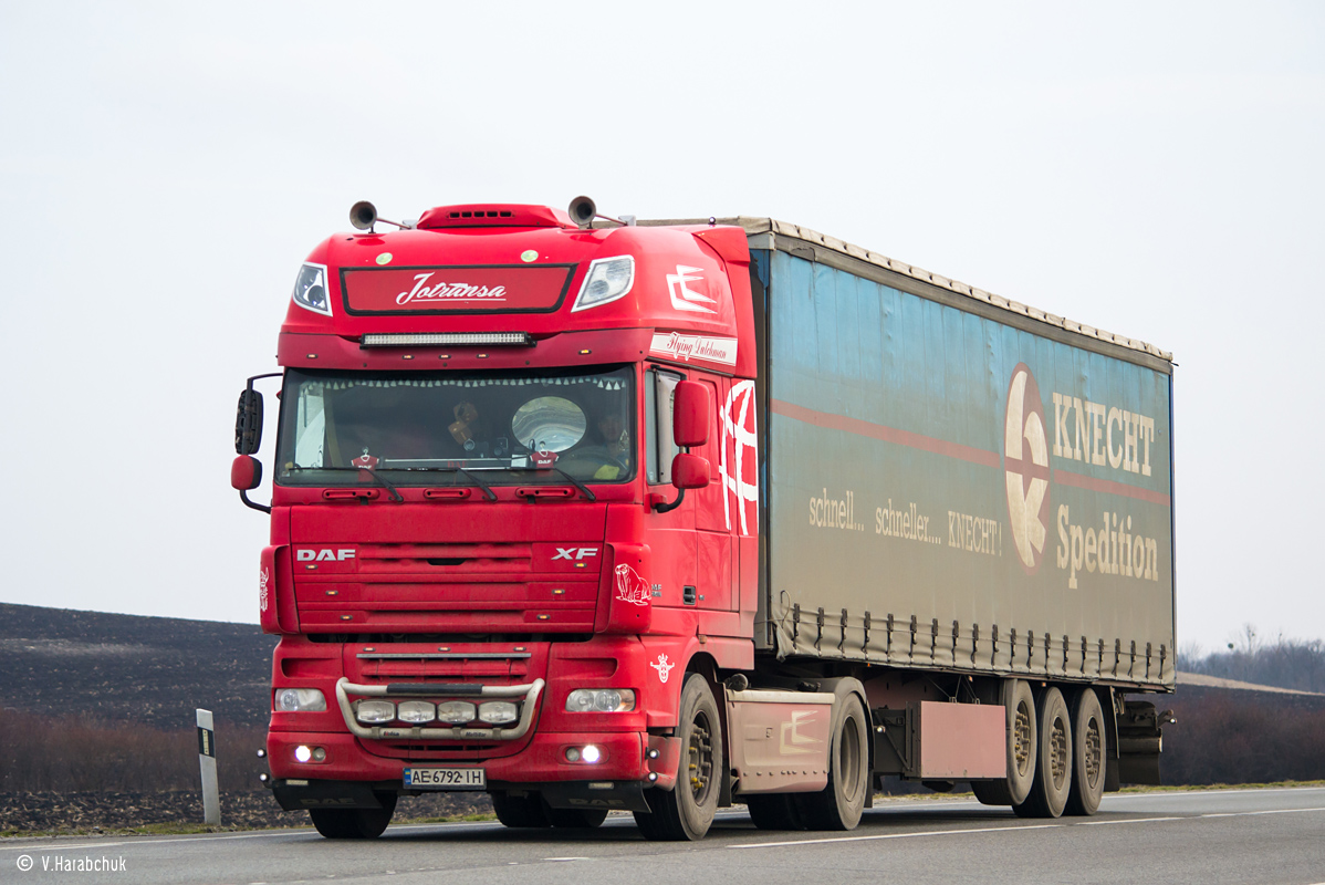 Днепропетровская область, № АЕ 6792 ІН — DAF XF105 FT
