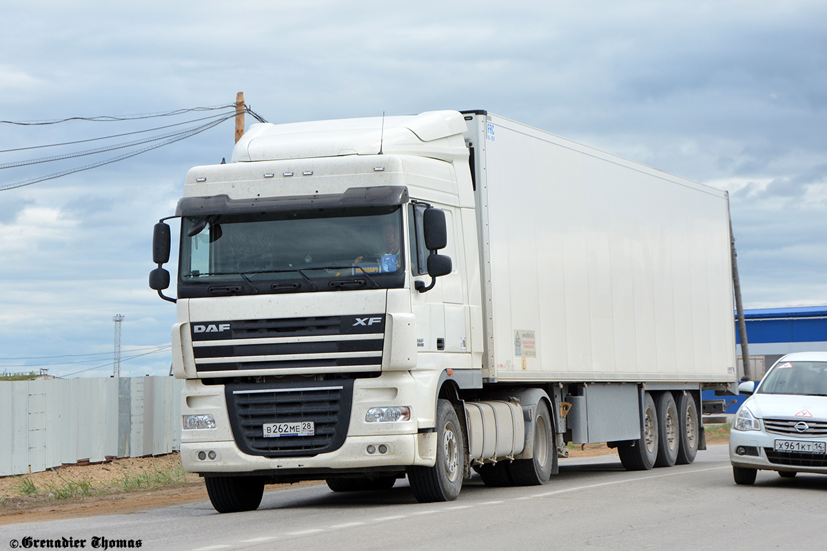 Амурская область, № В 262 МЕ 28 — DAF XF105 FT; Амурская область, № АР 7340 28 — Schmitz Cargobull S.KO (SCB*S3B) общ.мод