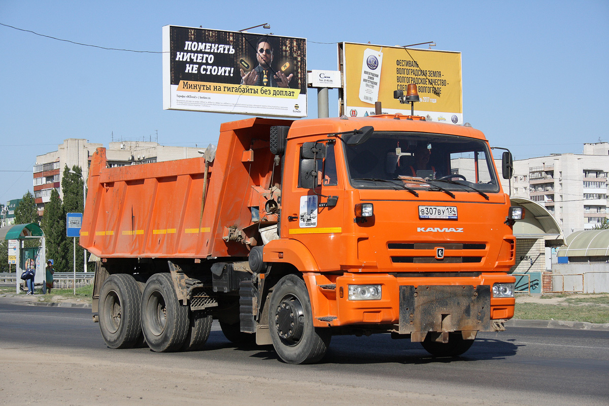 Волгоградская область, № В 307 ВУ 134 — КамАЗ-65115-L4(19)