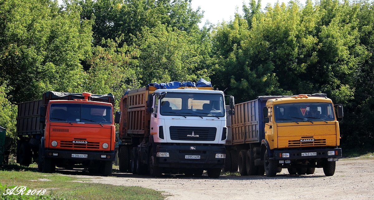 Тамбовская область, № Е 286 НУ 68 — КамАЗ-5320; Тамбовская область, № Н 095 ТМ 68 — МАЗ-6501B9; Тамбовская область, № В 763 ТЕ 68 — КамАЗ-5320; Тамбовская область — Разные фотографии (Автомобили)