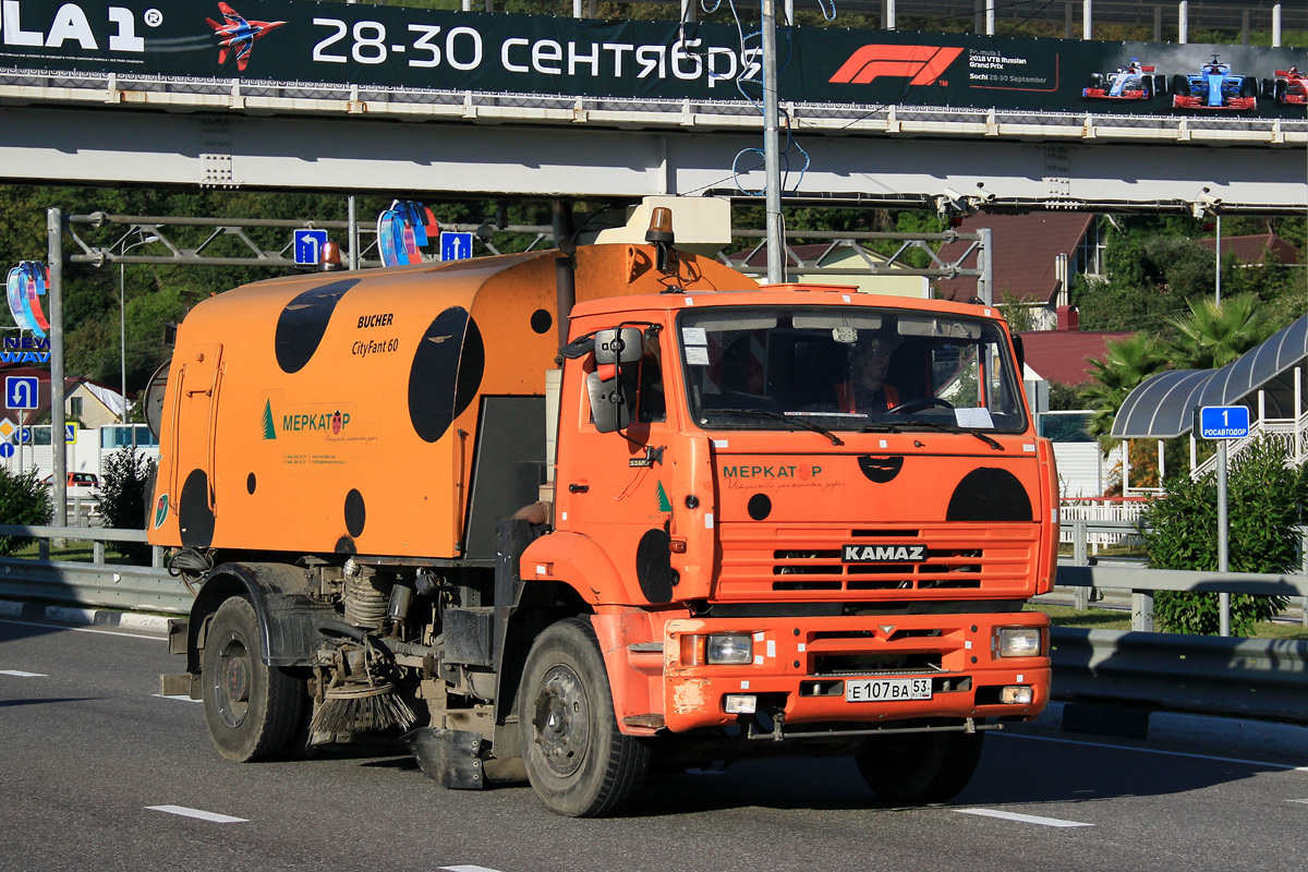 Краснодарский край, № Е 107 ВА 53 — КамАЗ-53605-D3(97)