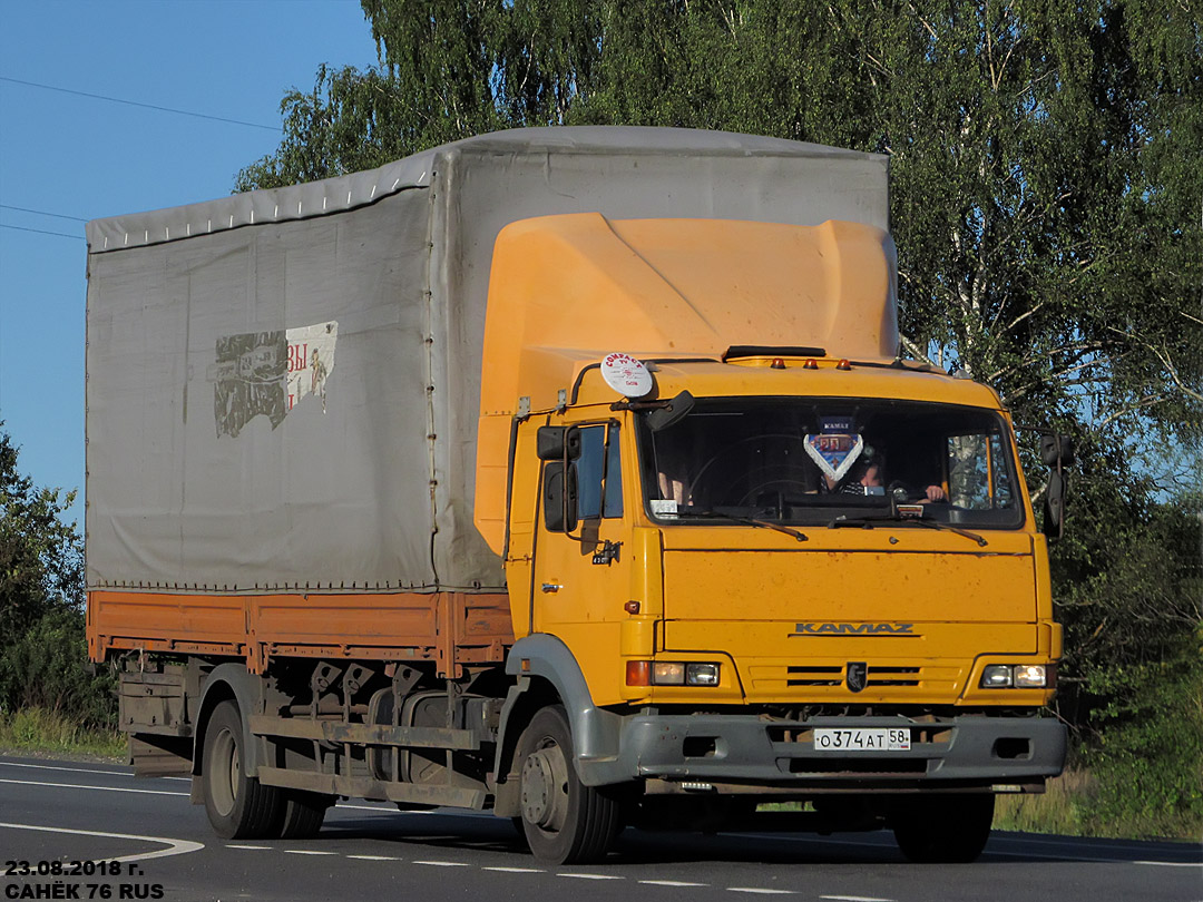 Пензенская область, № О 374 АТ 58 — КамАЗ-4308-A3(96)