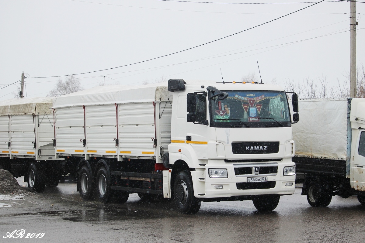 Воронежская область, № Е 343 ВК 136 — КамАЗ-65207-S5(87)