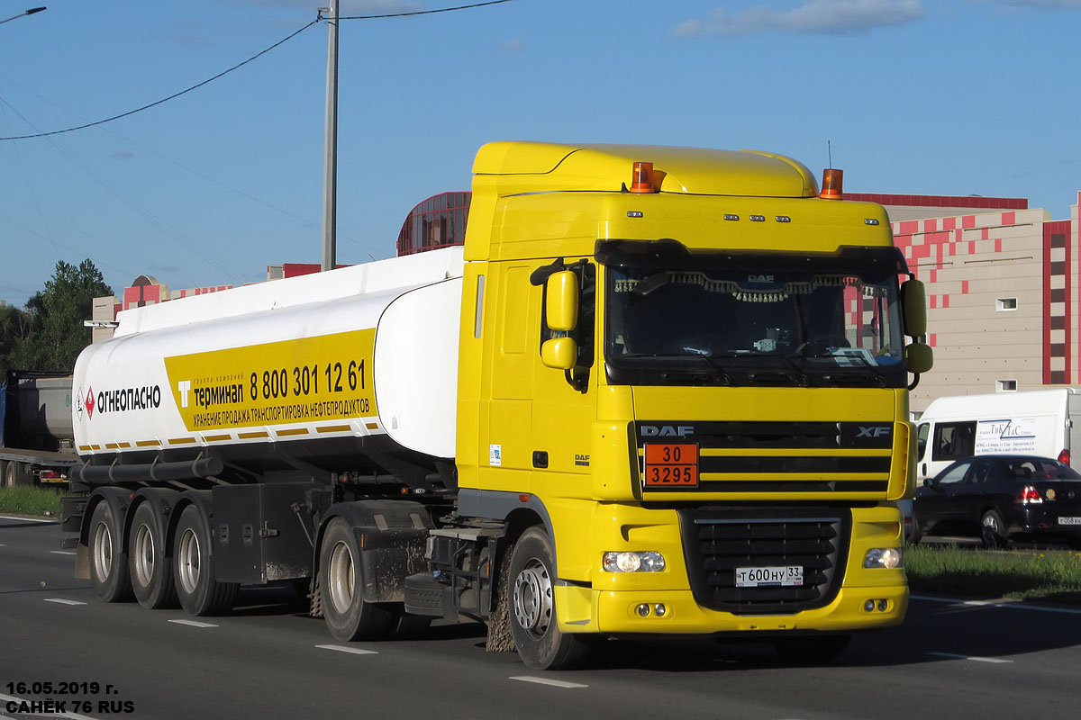 Владимирская область, № Т 600 НУ 33 — DAF XF105 FT