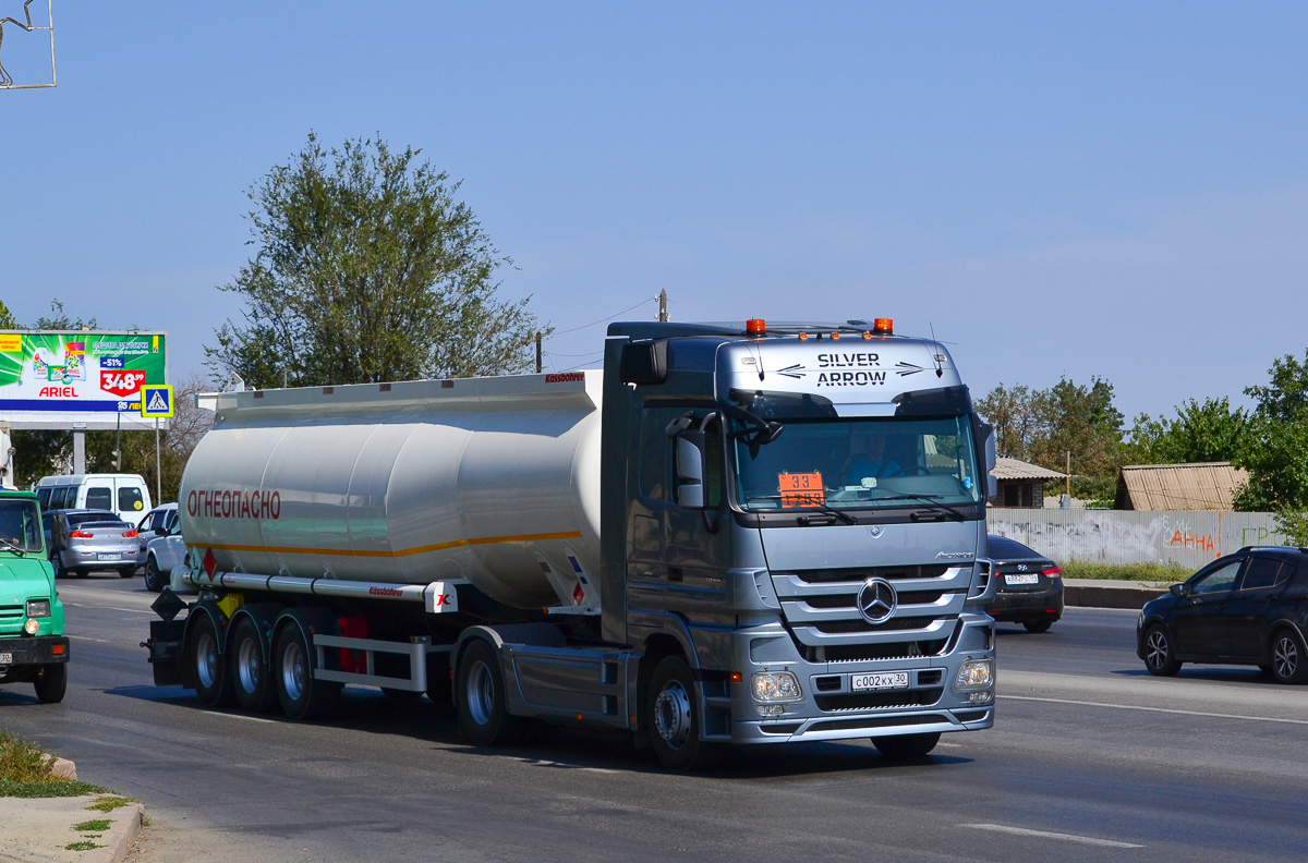 Астраханская область, № С 002 КХ 30 — Mercedes-Benz Actros ('2009) 1844; Mercedes-Benz Actros ('2009) "Silver Arrow" (Волгоградская область)