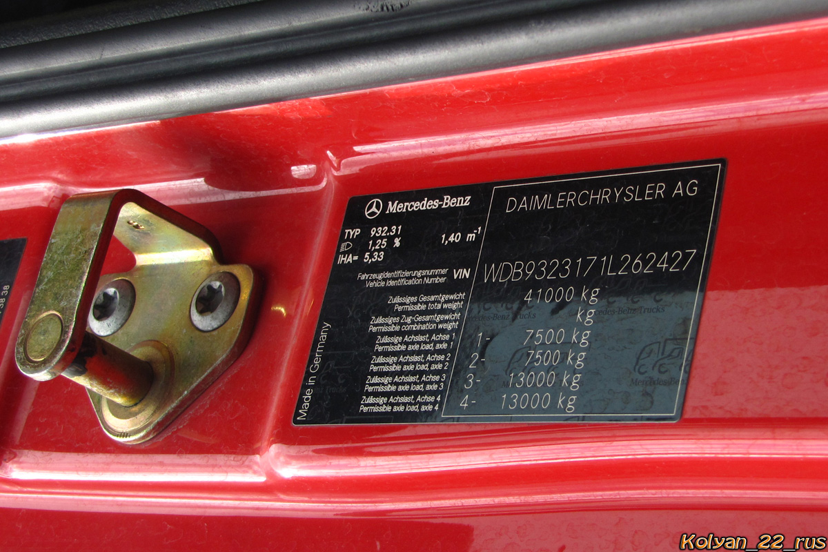 Алтайский край, № Т 222 МК 22 — Mercedes-Benz Actros ('2003) 4141