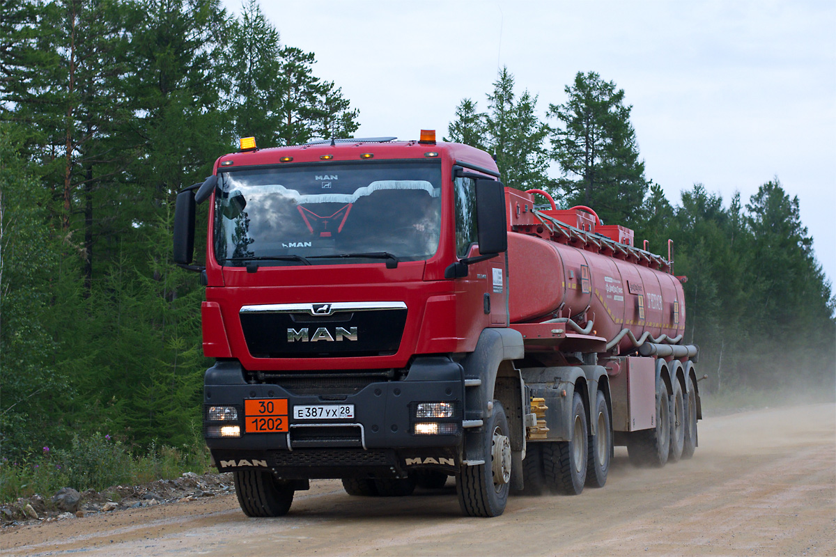 Амурская область, № Е 387 УХ 28 — MAN TGS 33.480