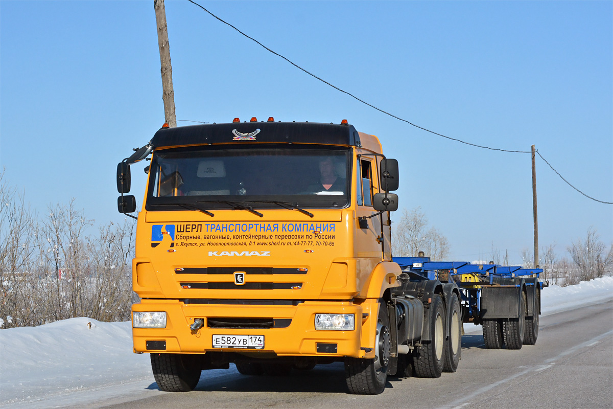 Саха (Якутия), № Е 582 УВ 174 — КамАЗ-65116-A5(48)