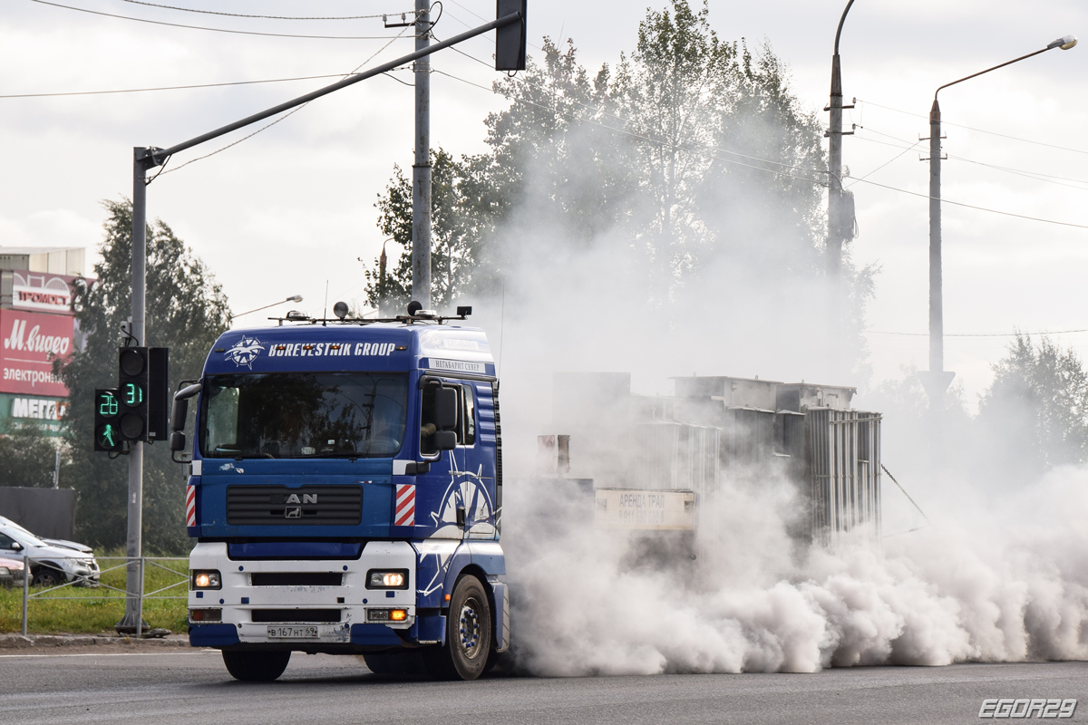 Архангельская область, № В 167 НТ 69 — MAN TGA 33.480