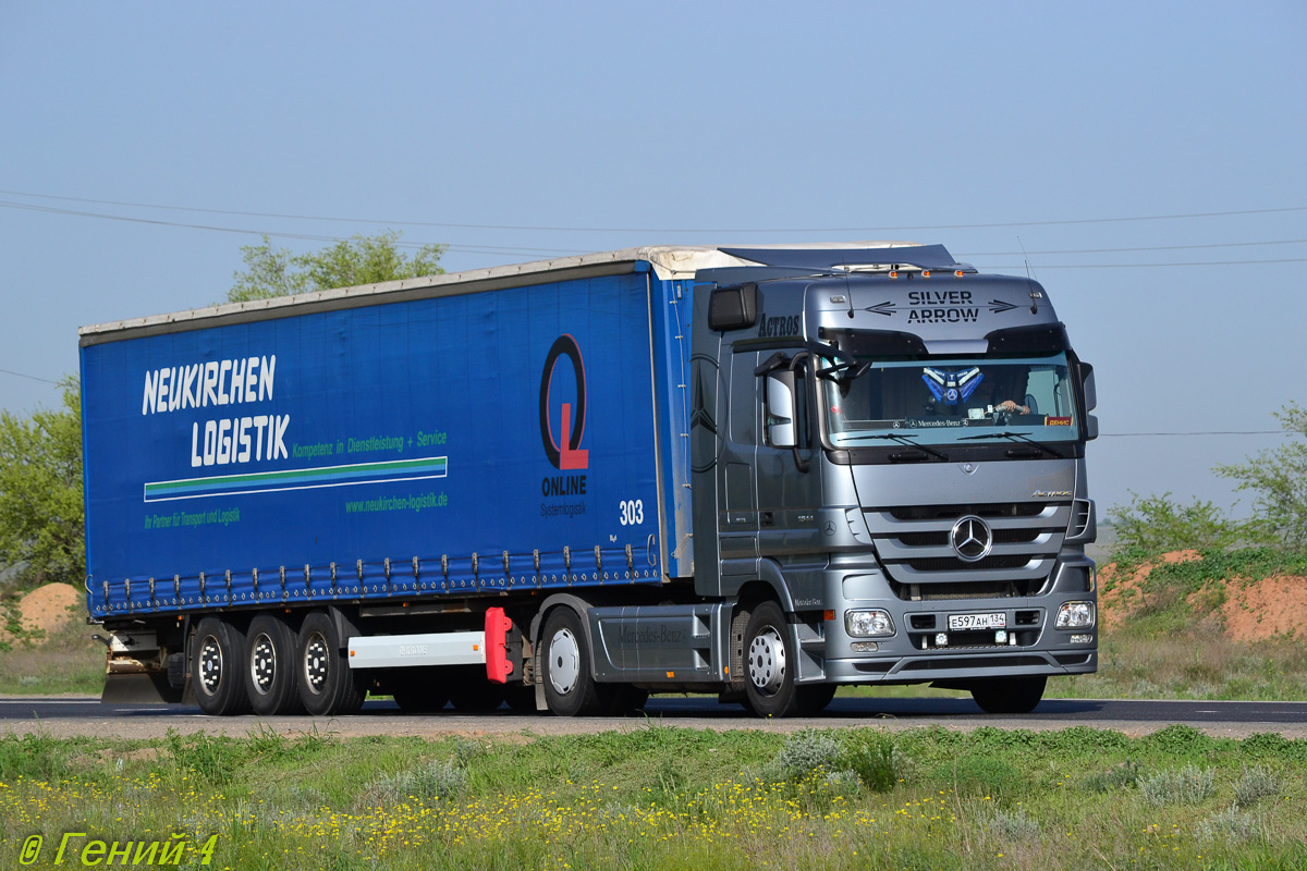 Волгоградская область, № Е 597 АН 134 — Mercedes-Benz Actros ('2009) 1844; Mercedes-Benz Actros ('2009) "Silver Arrow" (Волгоградская область)