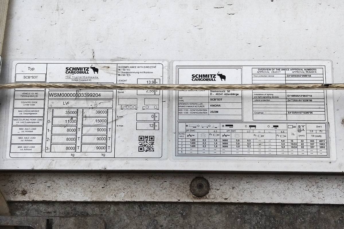 Латвия, № A-823Z — Schmitz Cargobull S.CS / SCB*S3T / S01