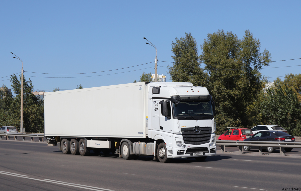 Красноярский край, № О 758 ОТ 124 — Mercedes-Benz Actros '18 1845 [Z9M]