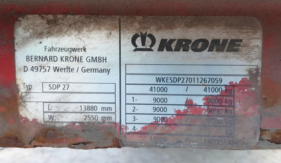 Латвия, № S-6182 — Krone SDP 27 Profi Liner / SDP 24