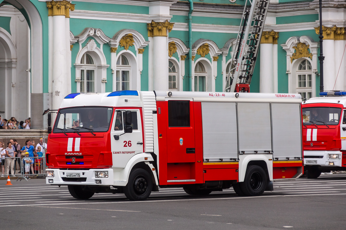 Санкт-Петербург, № В 485 НМ 178 — КамАЗ-4308-H3(99); Санкт-Петербург — Парад, посвящённый 220-летию со дня образования пожарной охраны Санкт‑Петербурга (30.06.2023 г.)