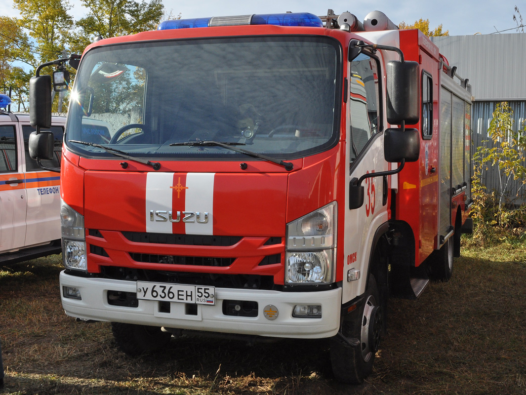 Омская область, № У 636 ЕН 55 — Isuzu NPS75 [Z7X]; Омская область — Пожарный биатлон-2023