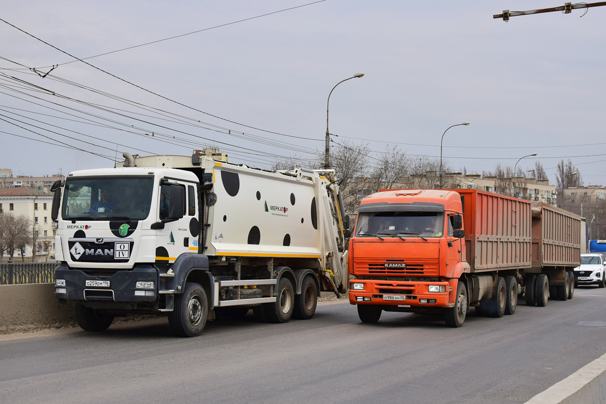 Волгоградская область, № О 259 ЕМ 196 — MAN TGS 33.360; Дагестан, № О 986 НН 05 — КамАЗ-6460 [646000]