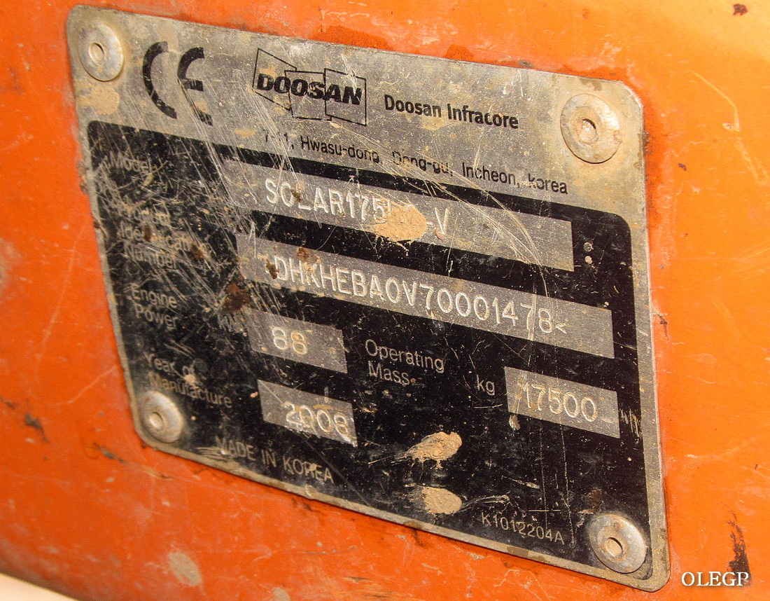Витебская область, № ВВ-2 5282 — Develon (Doosan) (общая модель)