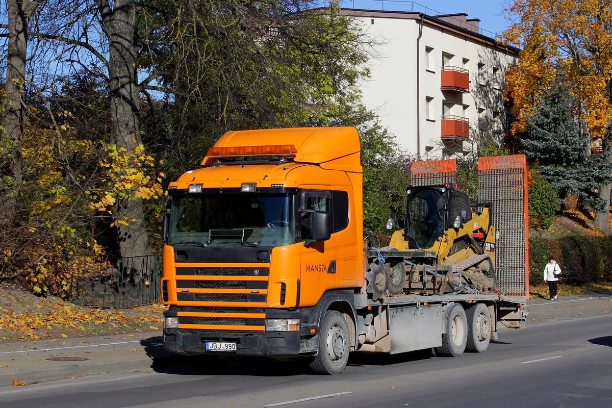 Литва, № JBJ 990 — Scania ('1996) R114L; Литва — Спецтехника с нечитаемыми на фото номерами