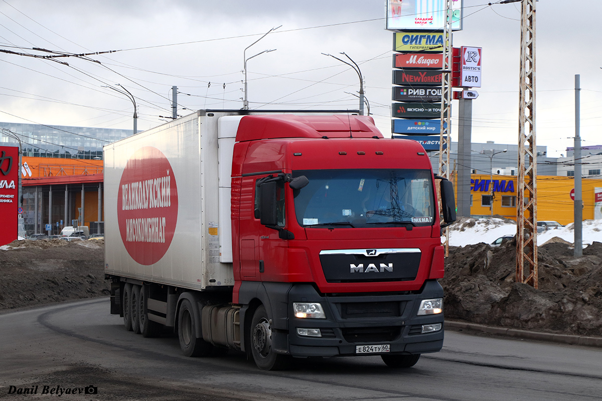 Псковская область, № Е 824 ТУ 60 — MAN TGX ('2007) 18.440