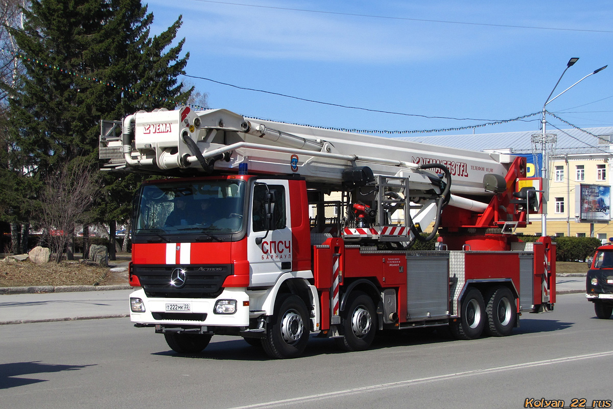Алтайский край, № Т 222 МК 22 — Mercedes-Benz Actros ('2003) 4141; Алтайский край — День пожарной охраны 2021