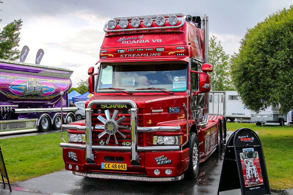 Дания, № CE 48 691 — Scania (II) T-Series 143H; Финляндия — Power Truck Show 2019