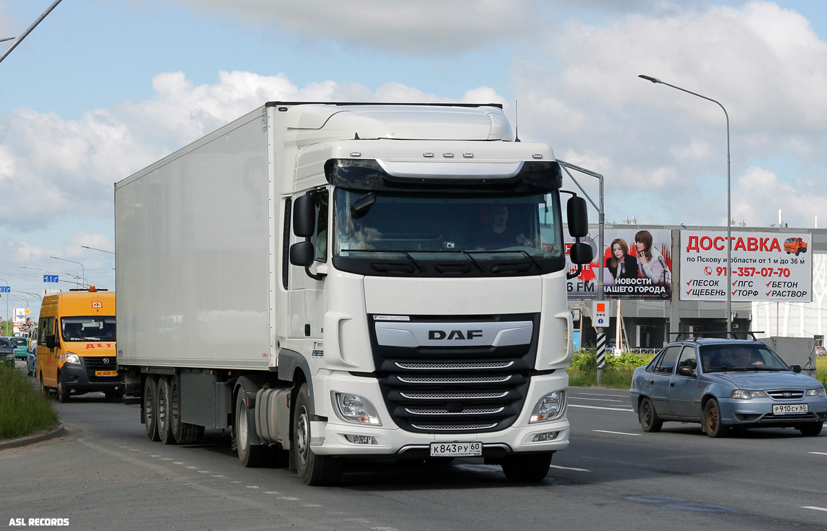 Псковская область, № К 843 РУ 60 — DAF XF Euro6 FT