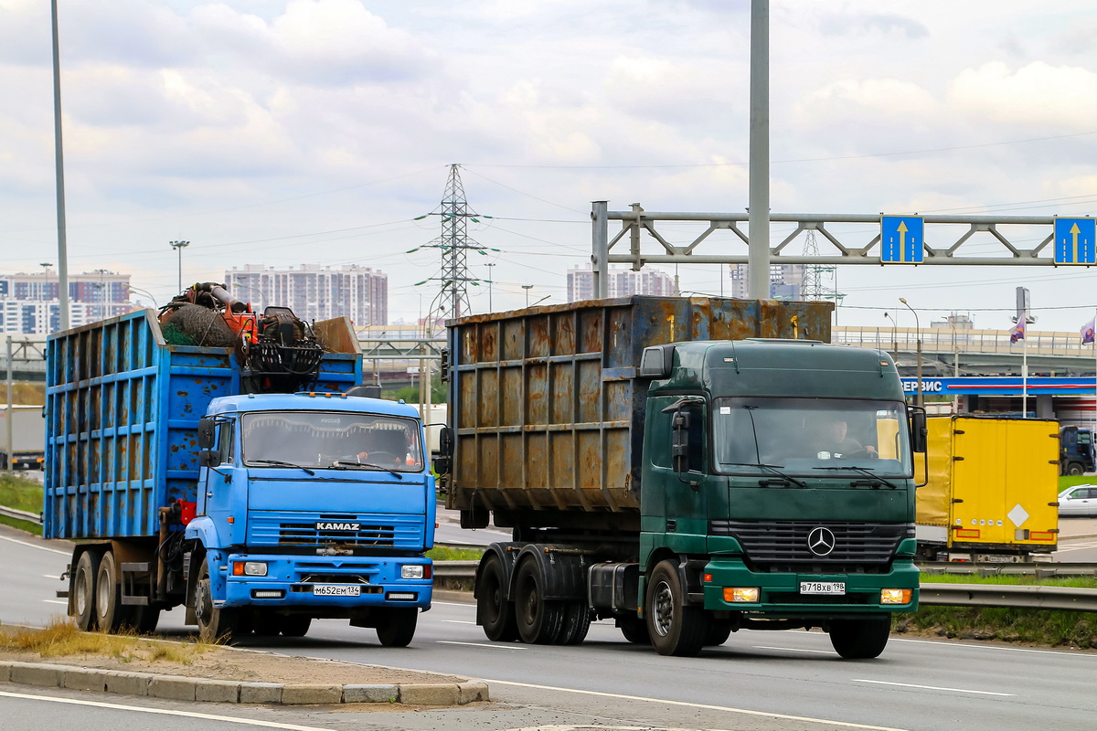 Волгоградская область, № М 652 ЕМ 134 — КамАЗ-65117 [651170]; Санкт-Петербург, № В 718 ХВ 198 — Mercedes-Benz Actros ('1997)