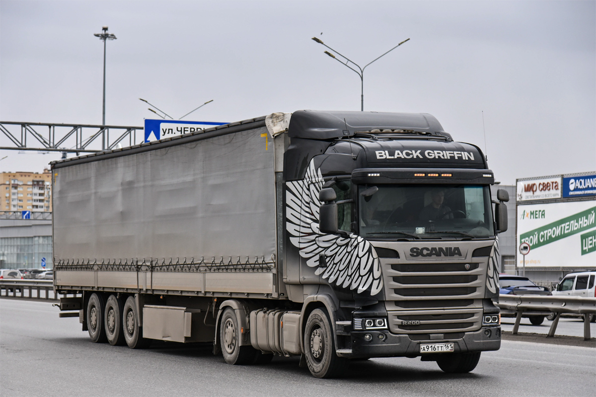 Ростовская область, № А 916 ТТ 161 — Scania ('2013) R400; Scania ('2013) R400 "Black Griffin" (Тюменская область)