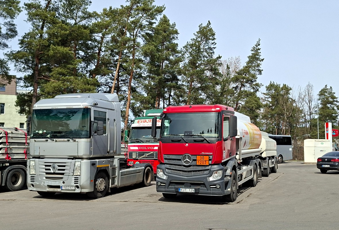 Литва, № NDZ 611 — Renault Magnum E-Tech ('2001); Литва, № KUT 129 — Mercedes-Benz Actros ('2011) 2545