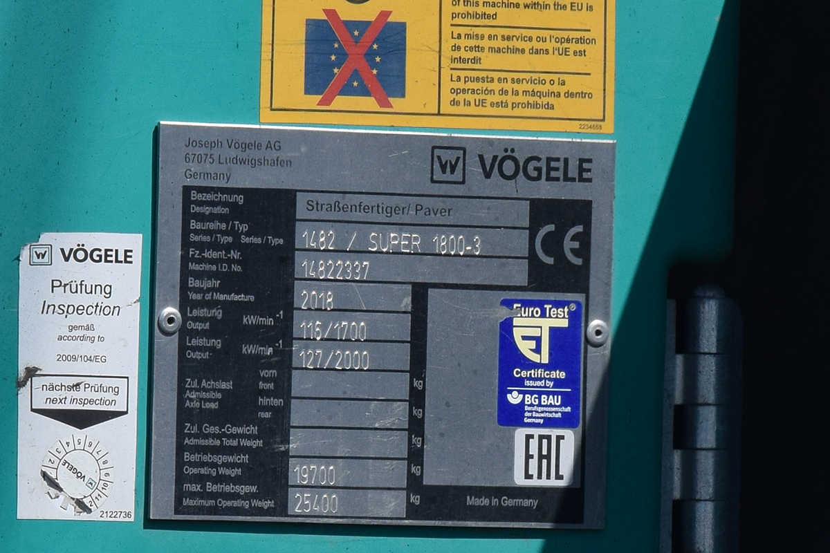 Волгоградская область, № 3633 ВЕ 34 — Vogele Super 1800-3