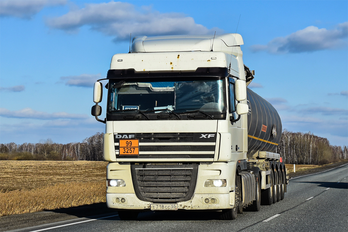 Омская область, № Т 718 СС 55 — DAF XF105 FT