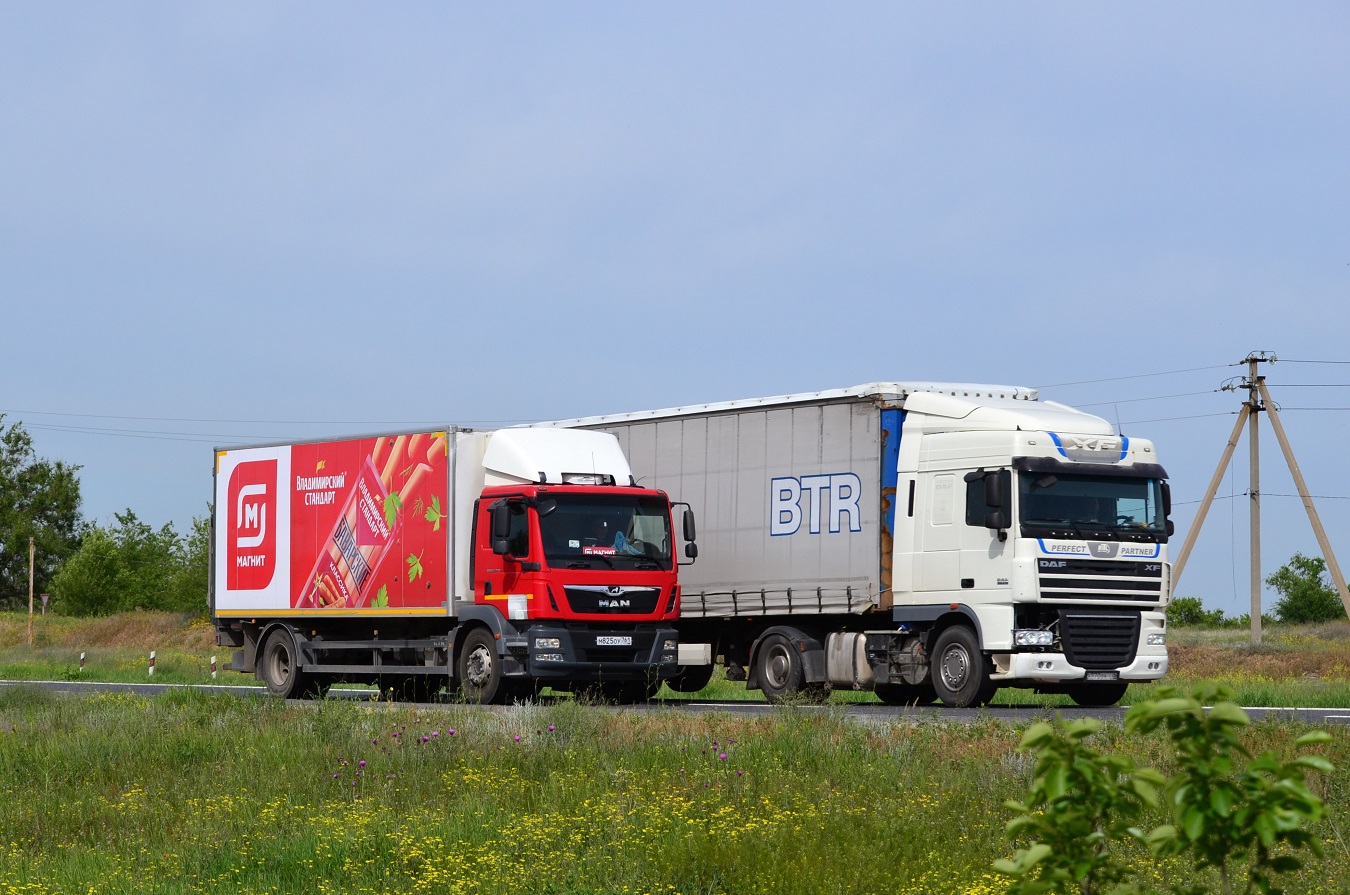 Волгоградская область, № М 825 ОУ 761 — MAN TGM 18.250; Волгоградская область, № О 270 ВК 716 — DAF XF105 FT