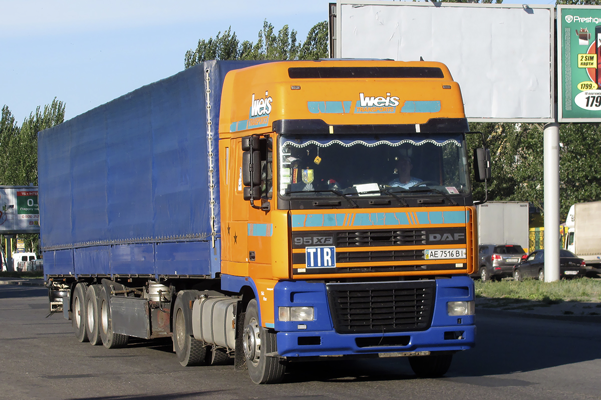 Днепропетровская область, № АЕ 7516 ВІ — DAF 95XF FT