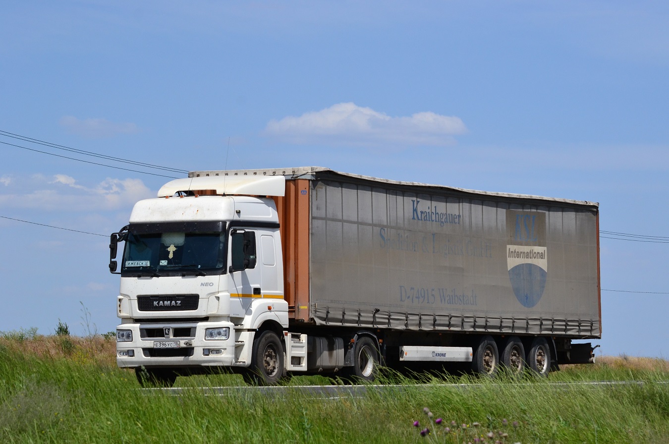 Удмуртия, № Е 396 УС 18 — КамАЗ-5490-S5(87)