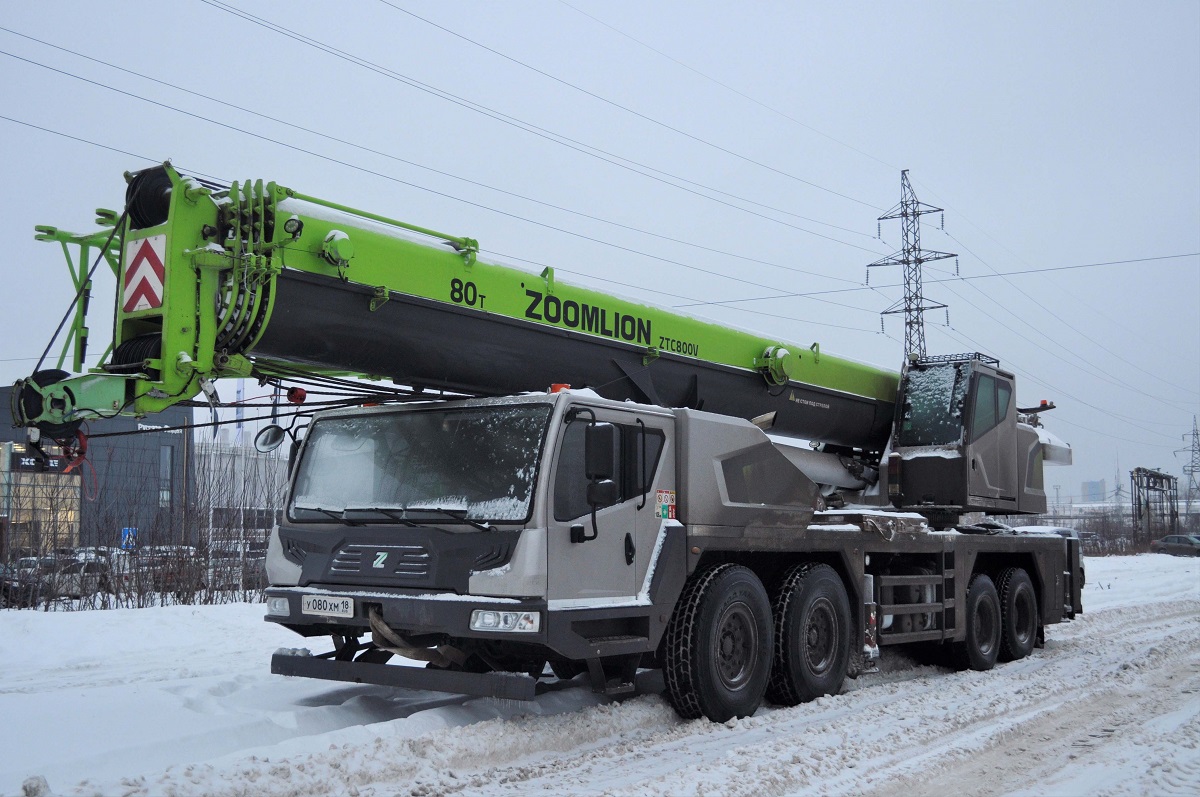 Удмуртия, № У 080 ХМ 18 — Zoomlion (общая модель)